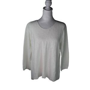 Avalin Aline Sweater White open weave OS 100% Cotton lagenlook Fresh Produce